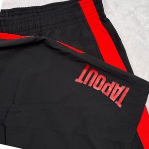Tapout Athletic Shorts Mens XL Black Red MMA Training Gym Performance S143‎ B02